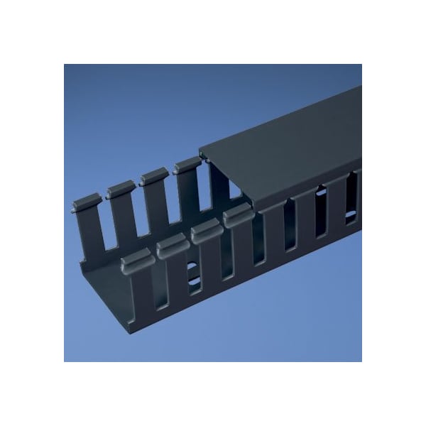Base Wiring Duct, Type G, Wide Slot, Black, 1.5" x 4" x 1' (6-Pack)